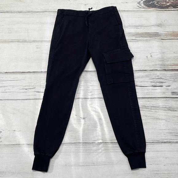 Uma Raquel Davidowicz Pants Black Elastic Ankle Joggers Pockets Spicy Size Large - Picture 3 of 11